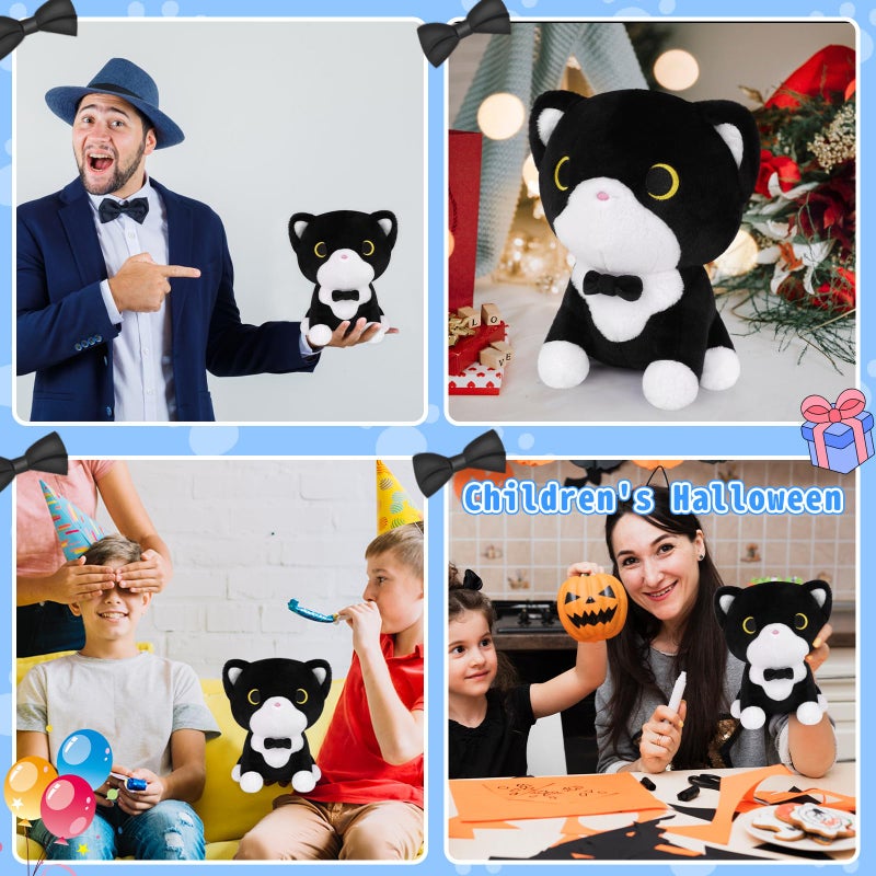 LSYDCARM Tuxedo Cat Plush Toy  Black and White Cat Stuffed Animal with Bow Tie  Anime Plushies for Girls and Boys  Cute Soft Stuffed Cat Plushie Toys for Kids  Birthday Party Gift - Image 5